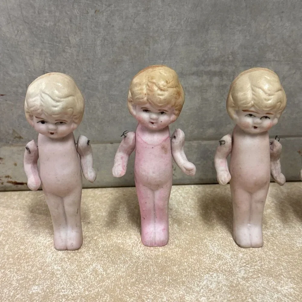 Vintage Occupied Japan Bisque Porcelain Doll Dolls Mini Figurines Jointed Lot 5 - Picture 13 of 14